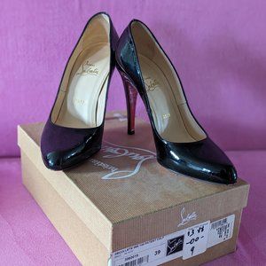 Christian Louboutin Decollette Black Patent Pumps